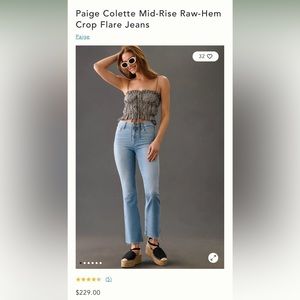 Paige jeans- Colette crop flare raw hem (color is white)